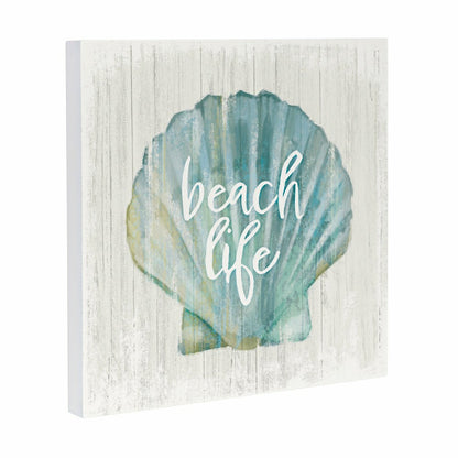 Coastal Wooden Wall Art Life Shell 12x12" | Plow & Hearth