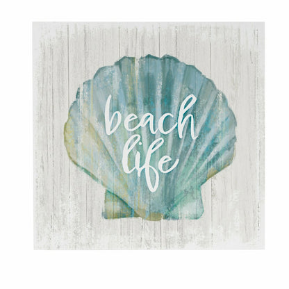 Coastal Wooden Wall Art Life Shell 12x12" | Plow & Hearth
