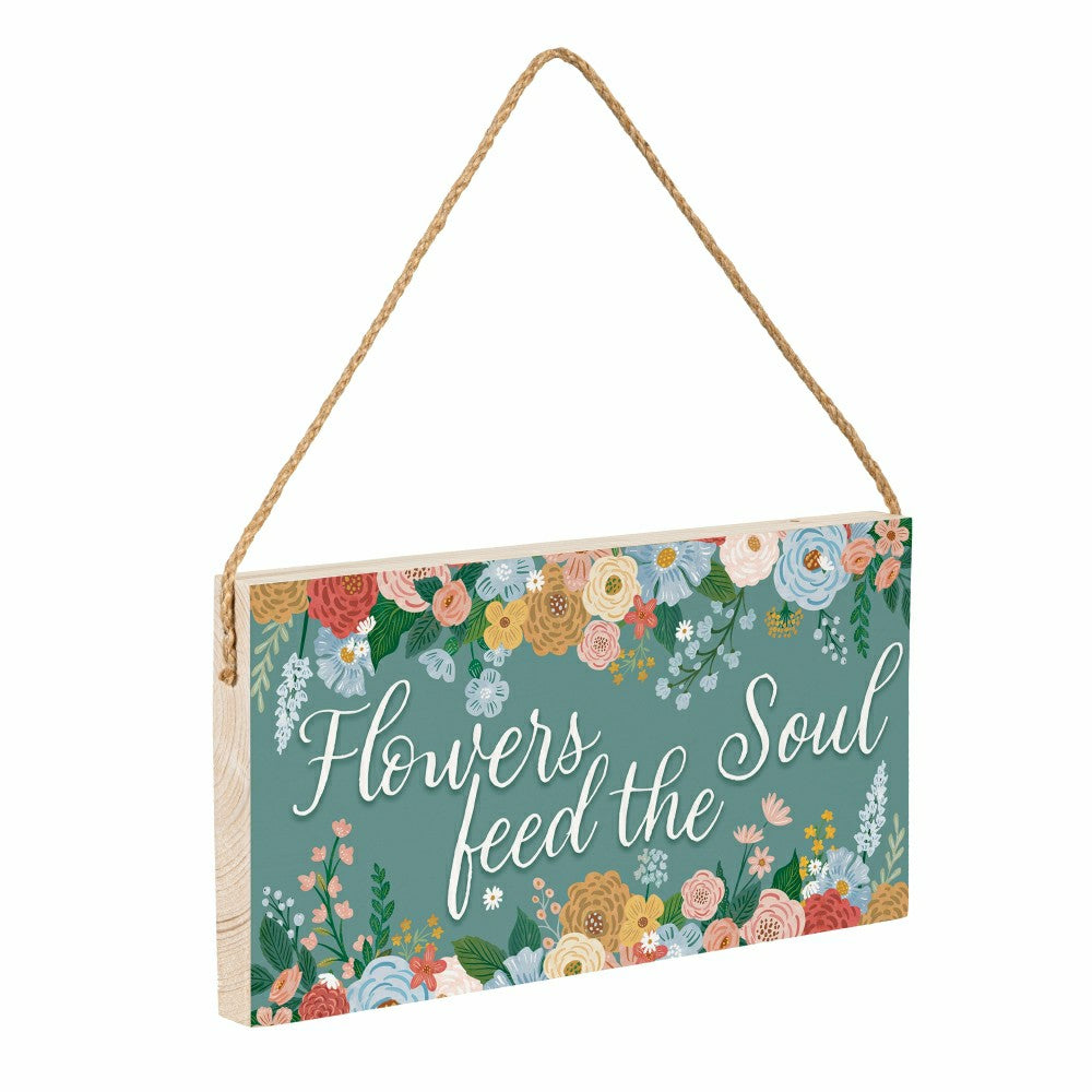 What She Shed Garden Decor, Hanging Sign, Floral Birds, 11" L x 6" H | Plow & Hearth