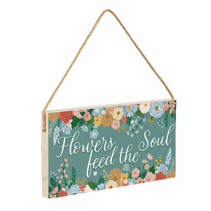 What She Shed Garden Decor, Hanging Sign, Floral Birds, 11" L x 6" H | Plow & Hearth