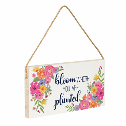 Bunny Blooms Garden Decor, Hanging Sign, Bloom Where You are Planted,  | Plow & Hearth