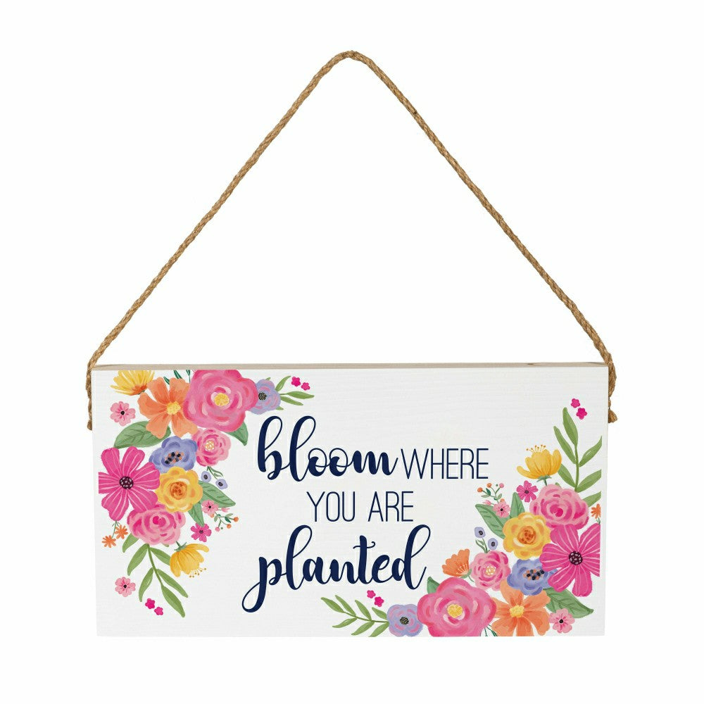 Bunny Blooms Garden Decor, Hanging Sign, Bloom Where You are Planted,  | Plow & Hearth