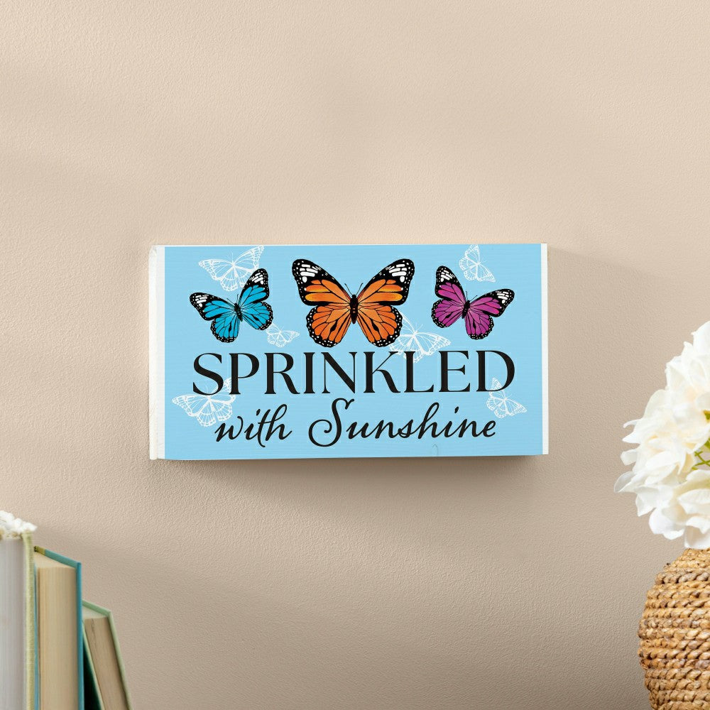 Pollinator Garden Decor, Hanging Sign, Sprinkled with Sunshine, 11" L  | Plow & Hearth