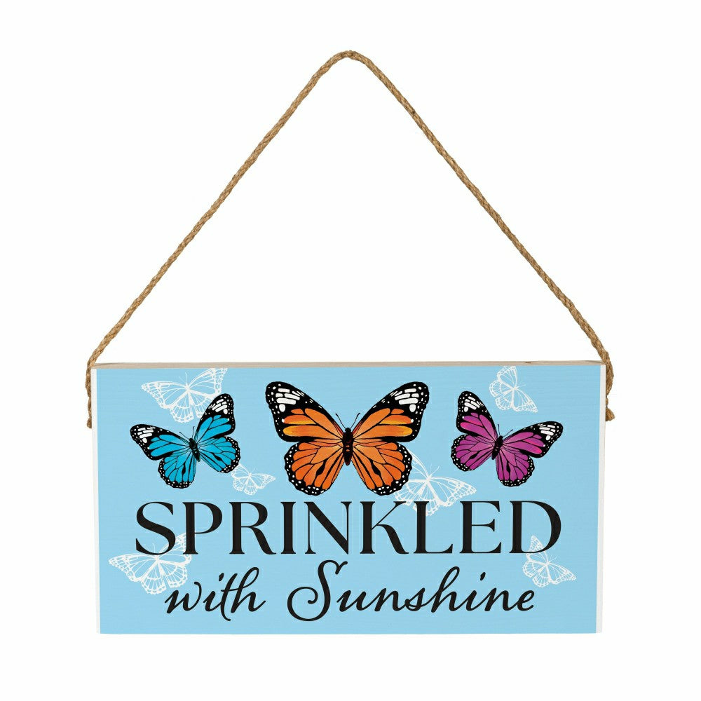 Pollinator Garden Decor, Hanging Sign, Sprinkled with Sunshine, 11" L  | Plow & Hearth