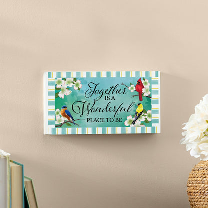 Pollinator Garden Decor, Hanging Sign, Birds, 11" L x 6" H | Plow & Hearth