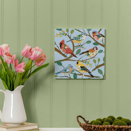What She Shed Indoor Wall Decor, Floral Birds, 12" L x 12" H | Plow & Hearth