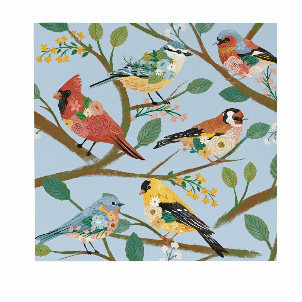 What She Shed Indoor Wall Decor, Floral Birds, 12" L x 12" H | Plow & Hearth