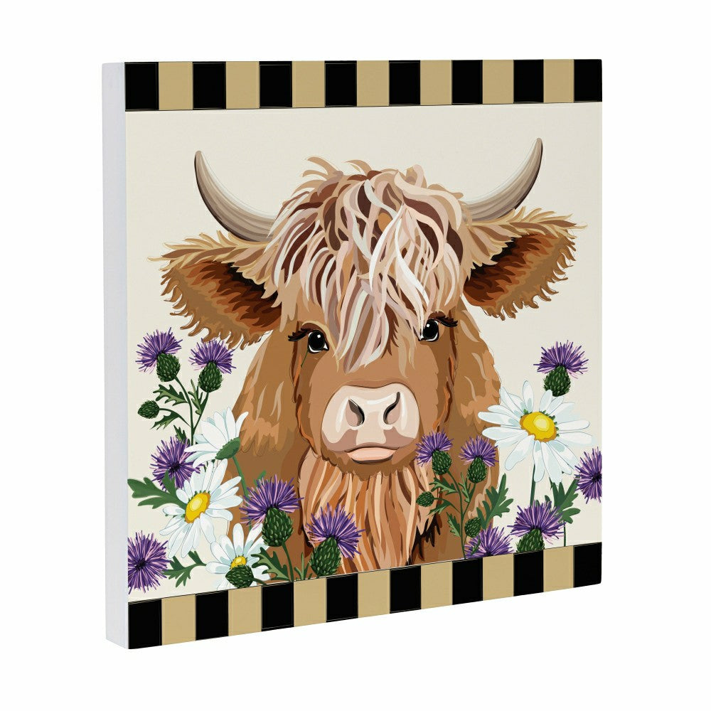 Petal & Plow Indoor Wall Decor, Highland Cow, 12" L x 12" H | Plow & Hearth