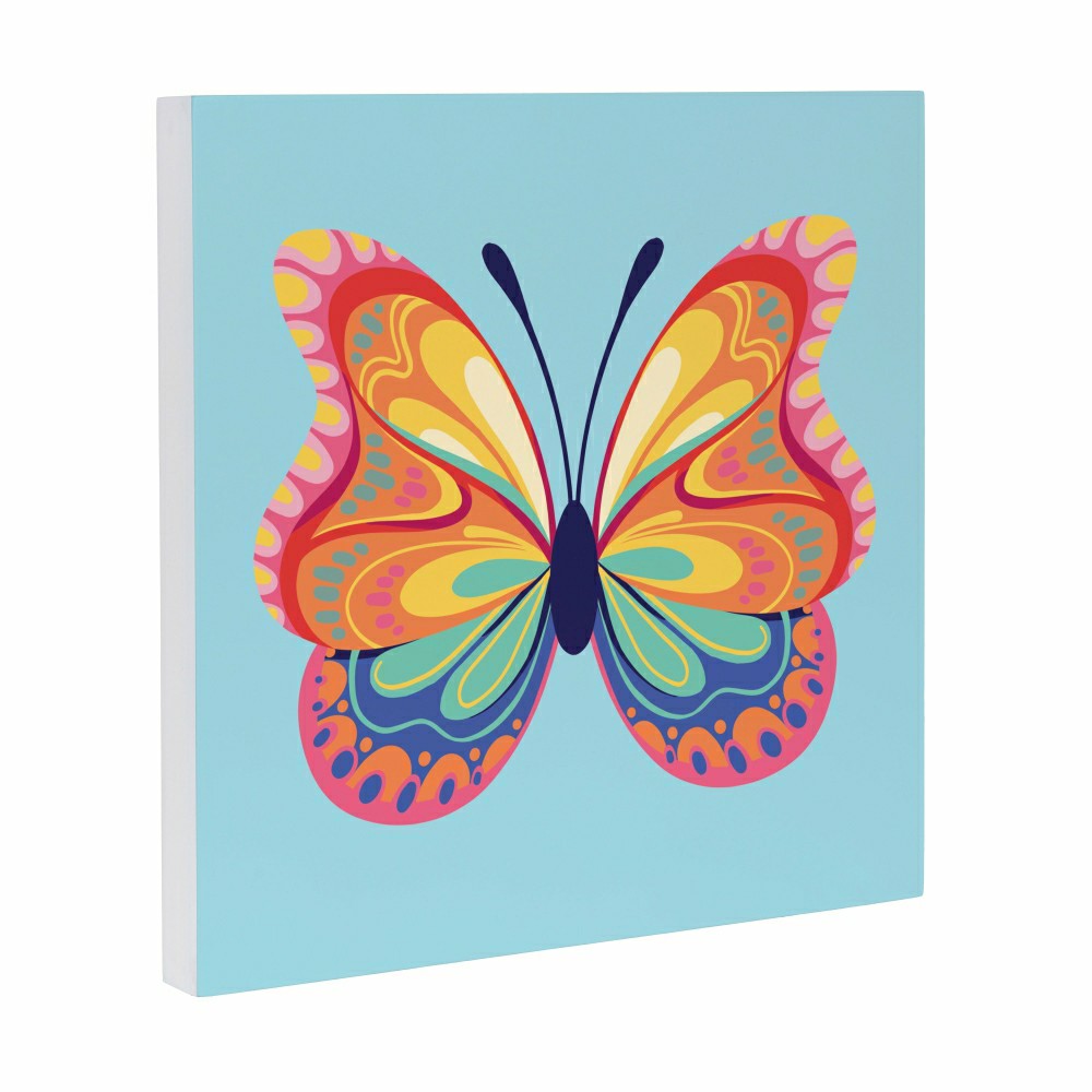 Bunny Blooms Indoor Wall Decor, Blue Butterfly, 12" L x 12" H | Plow & Hearth