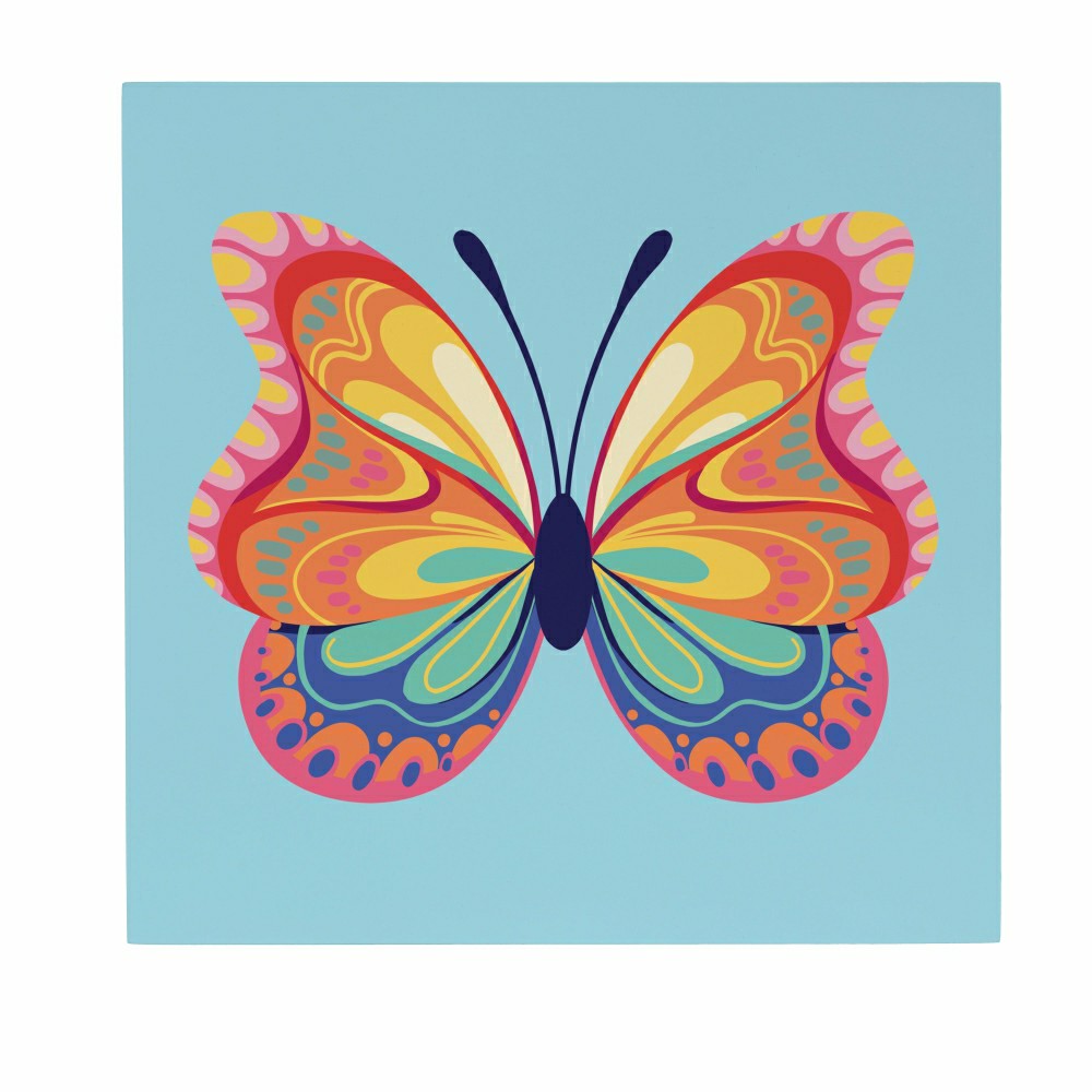 Bunny Blooms Indoor Wall Decor, Blue Butterfly, 12" L x 12" H | Plow & Hearth