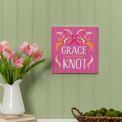 Bunny Blooms Indoor Wall Decor, Grace in Every Knot, 12" L x 12" H | Plow & Hearth