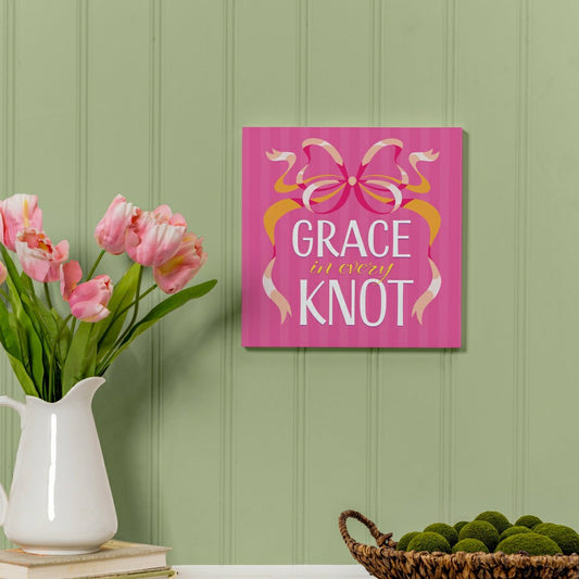 Bunny Blooms Indoor Wall Decor, Grace in Every Knot, 12" L x 12" H | Plow & Hearth