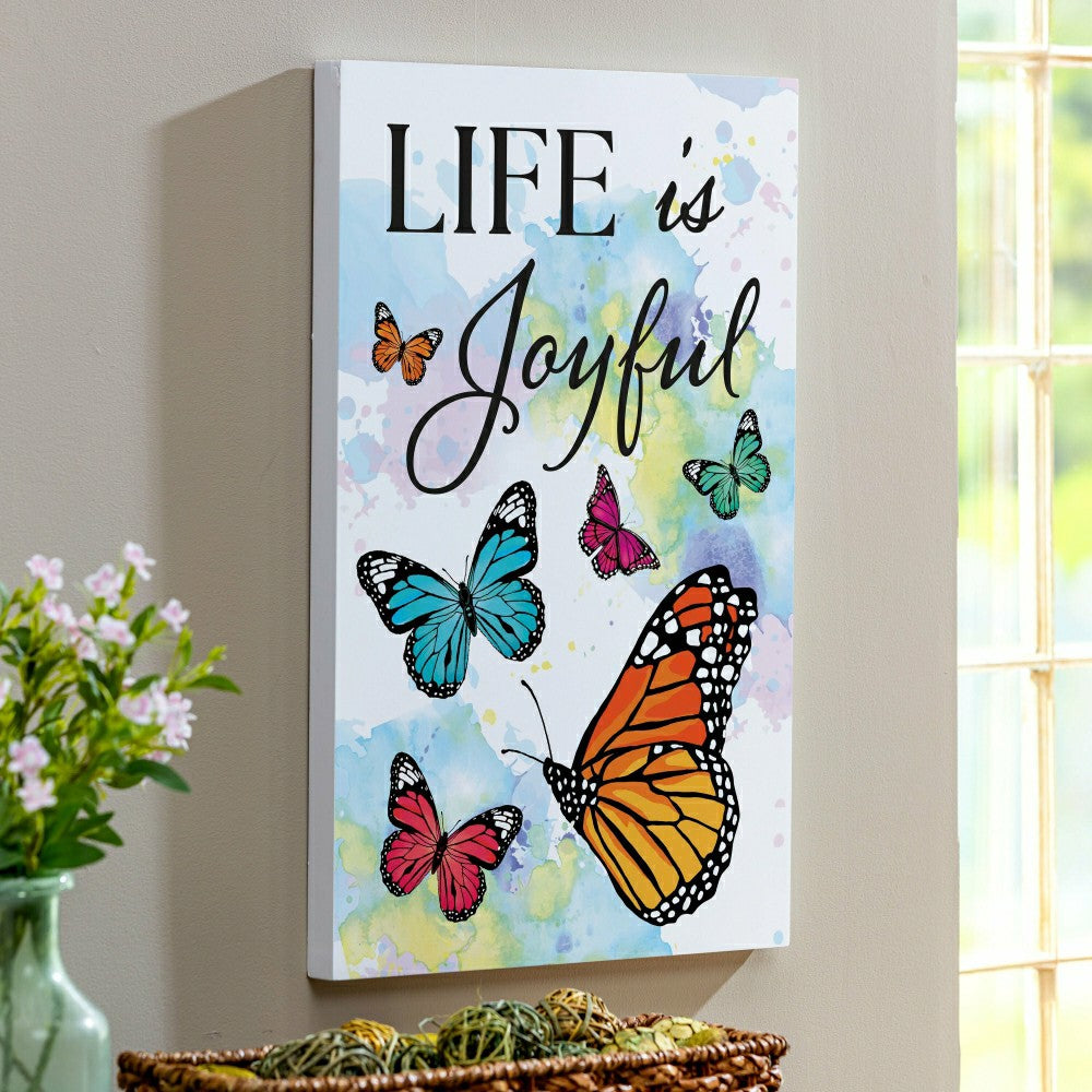 Pollinator Garden Indoor Wall Decor, Life is Joyful, 16" L x 24" H | Plow & Hearth