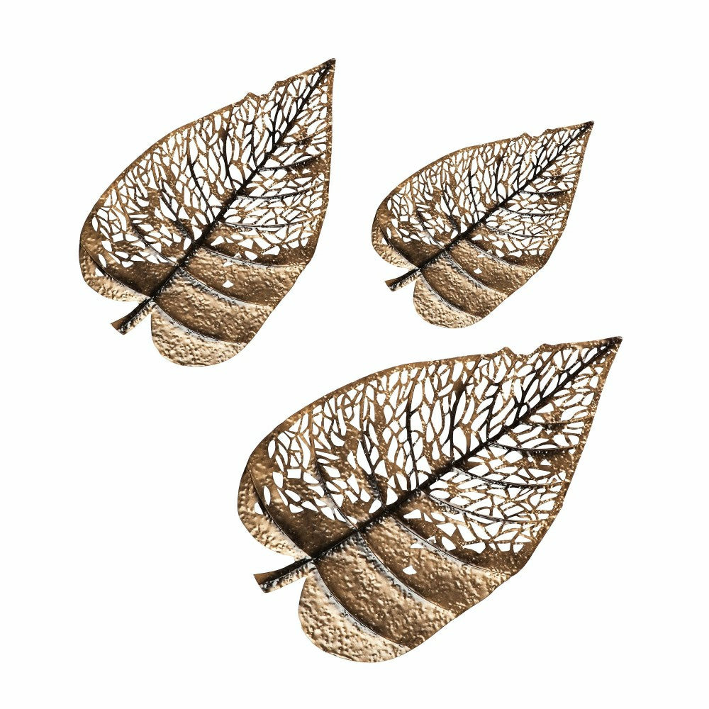 Set of 3 Metal Decorative Leaves Wall Décor | Plow & Hearth