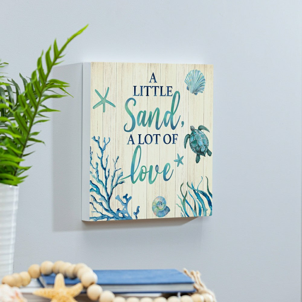 Blue Coastal Indoor Wall Decor, A Little Sand, 12" L x 12" H | Plow & Hearth