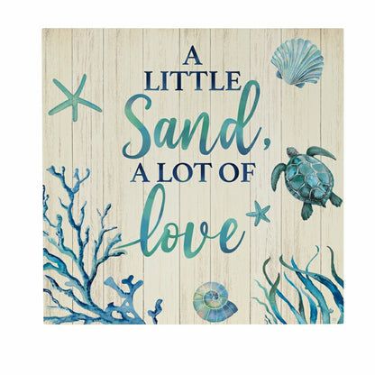 Blue Coastal Indoor Wall Decor, A Little Sand, 12" L x 12" H | Plow & Hearth