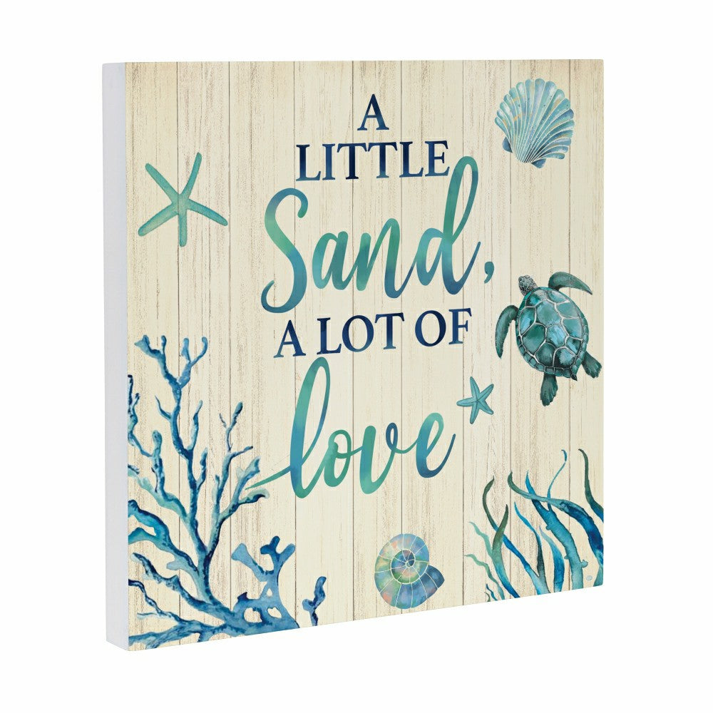 Blue Coastal Indoor Wall Decor, A Little Sand, 12" L x 12" H | Plow & Hearth