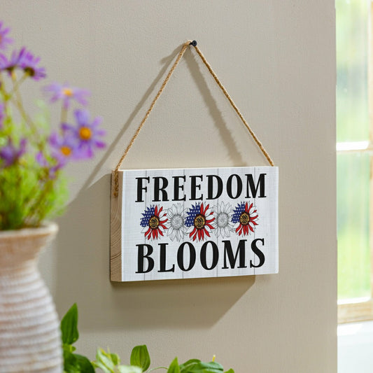 American Classic Garden Decor, Hanging Sign, Freedom Blooms, 11" L x 6 | Plow & Hearth