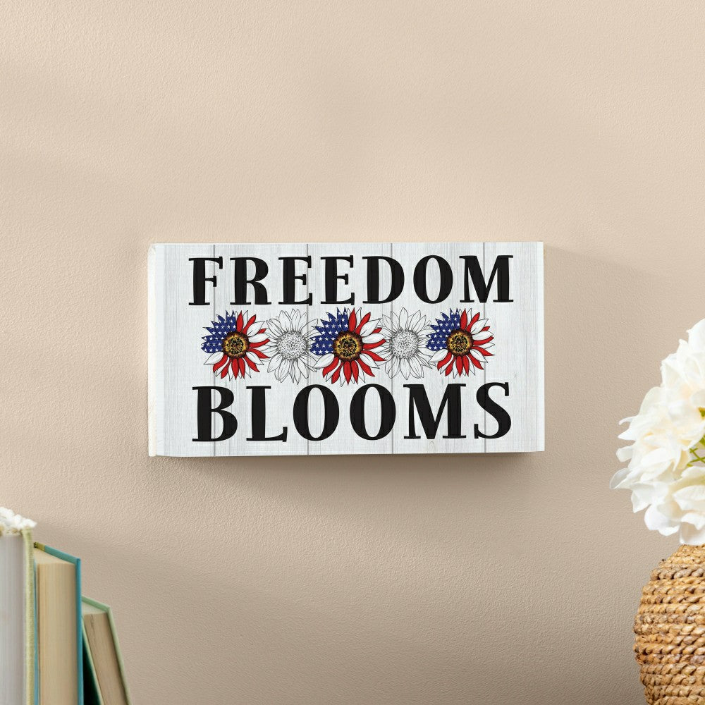 American Classic Garden Decor, Hanging Sign, Freedom Blooms, 11" L x 6 | Plow & Hearth
