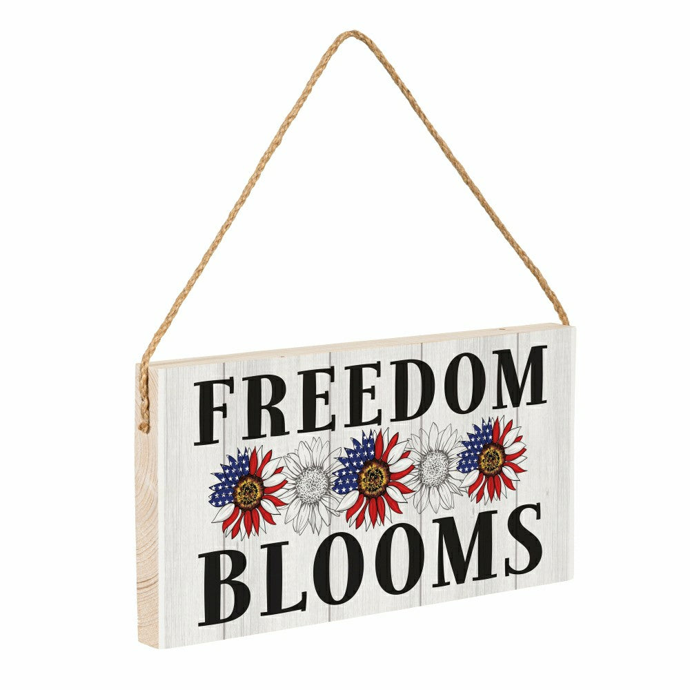 American Classic Garden Decor, Hanging Sign, Freedom Blooms, 11" L x 6 | Plow & Hearth