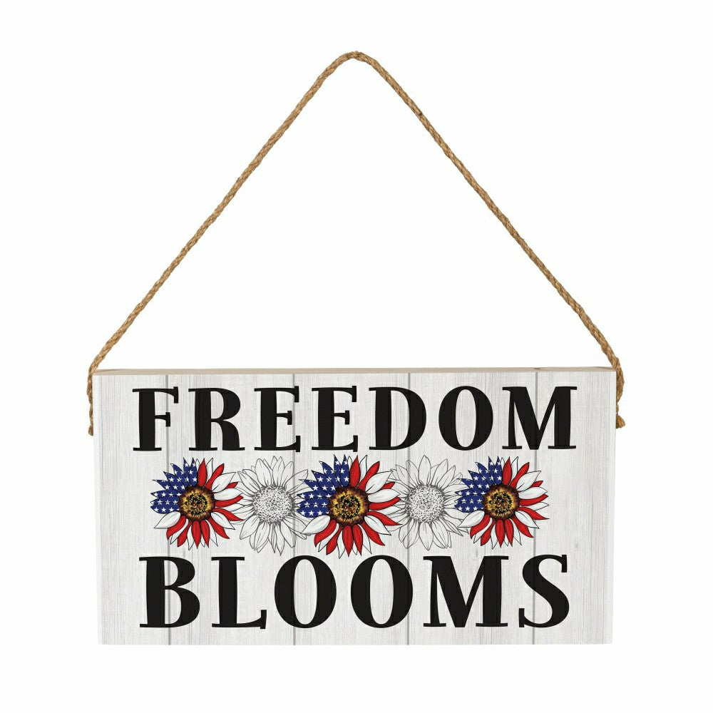 American Classic Garden Decor, Hanging Sign, Freedom Blooms, 11" L x 6 | Plow & Hearth