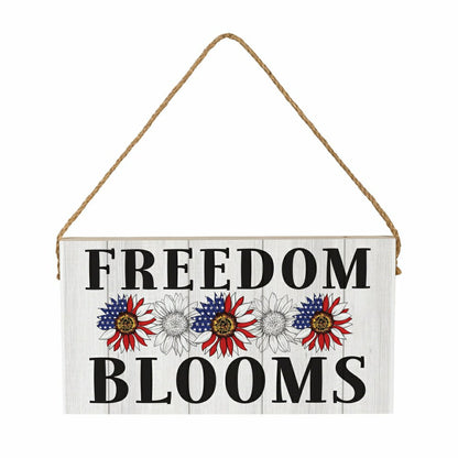 American Classic Garden Decor, Hanging Sign, Freedom Blooms, 11" L x 6 | Plow & Hearth