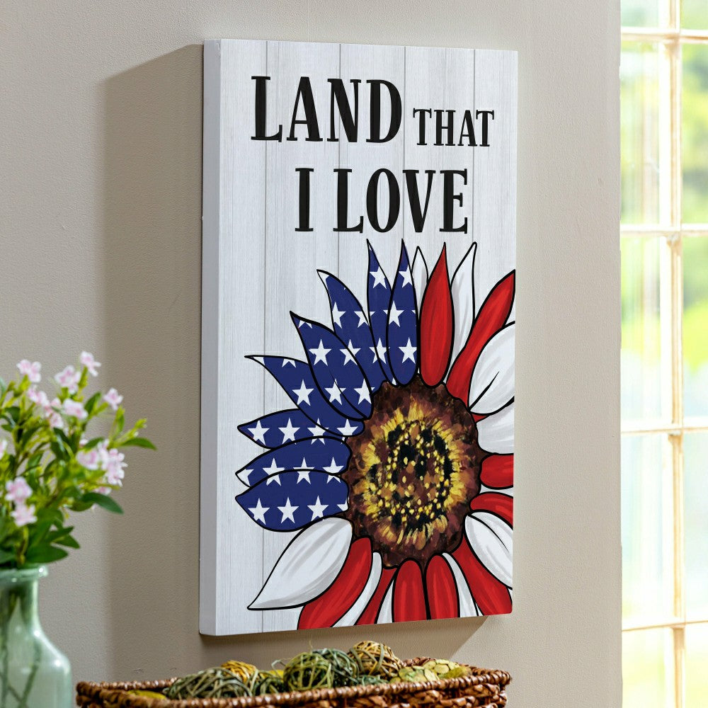 American Classic Indoor Wall Decor, Land that I Love, 16" L x 24" H | Plow & Hearth