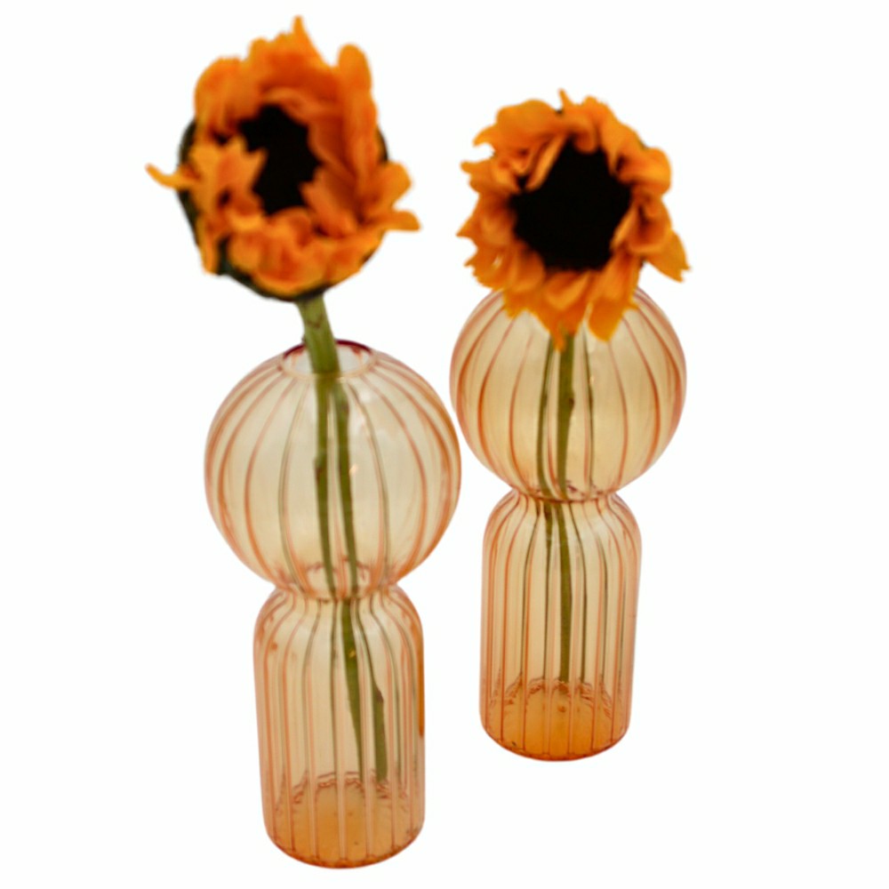 Apricot Ribbed Vase - Pair | Plow & Hearth