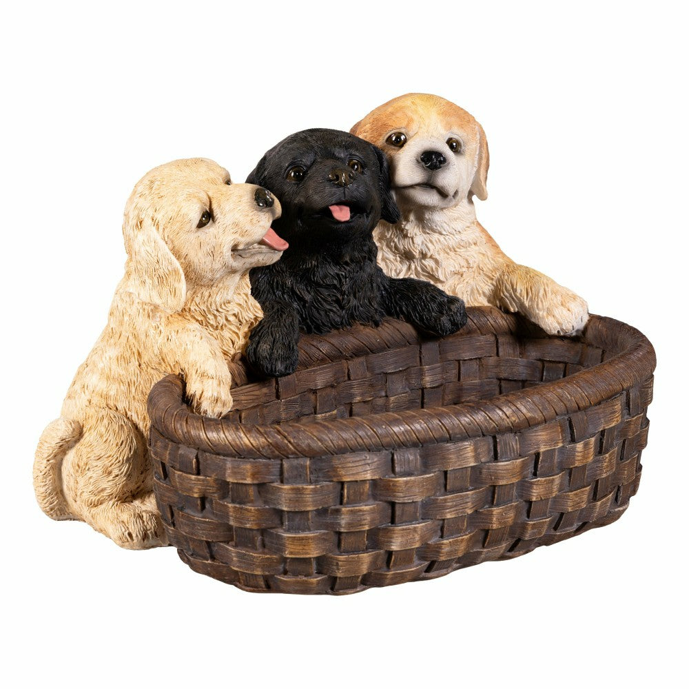 Puppies and Basket Resin Planter | Plow & Hearth