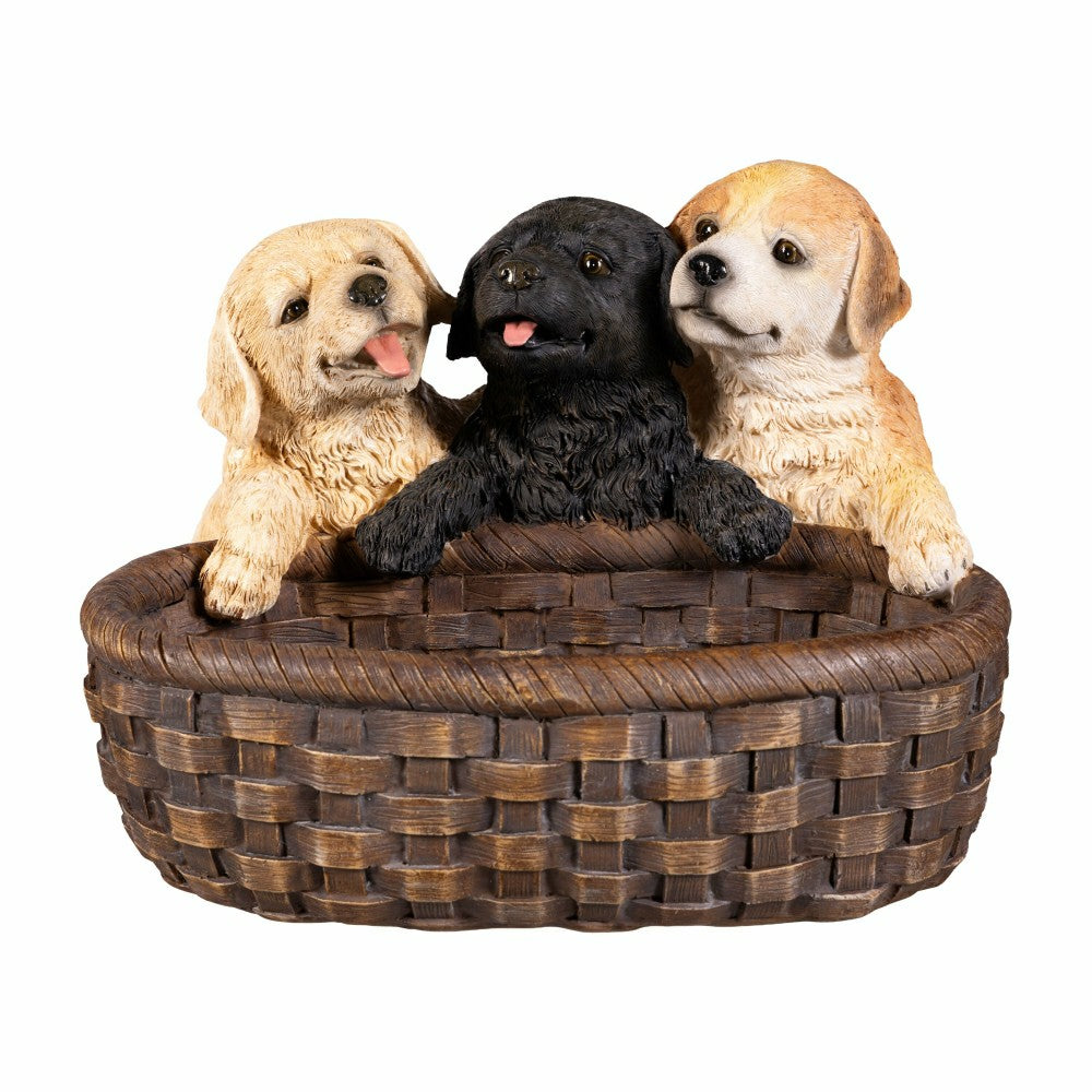 Puppies and Basket Resin Planter | Plow & Hearth