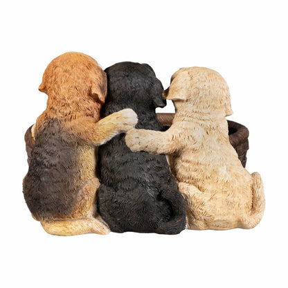 Puppies and Basket Resin Planter | Plow & Hearth