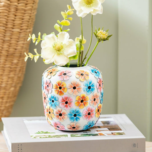 What She Shed Vase Metal Floral | Plow & Hearth