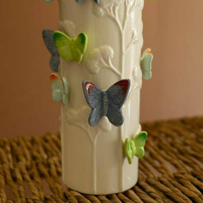 Ceramic Vase with Colorful Butterflies | Plow & Hearth