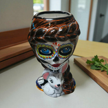 Day of the Dead Lady & Bunny Planter | Plow & Hearth