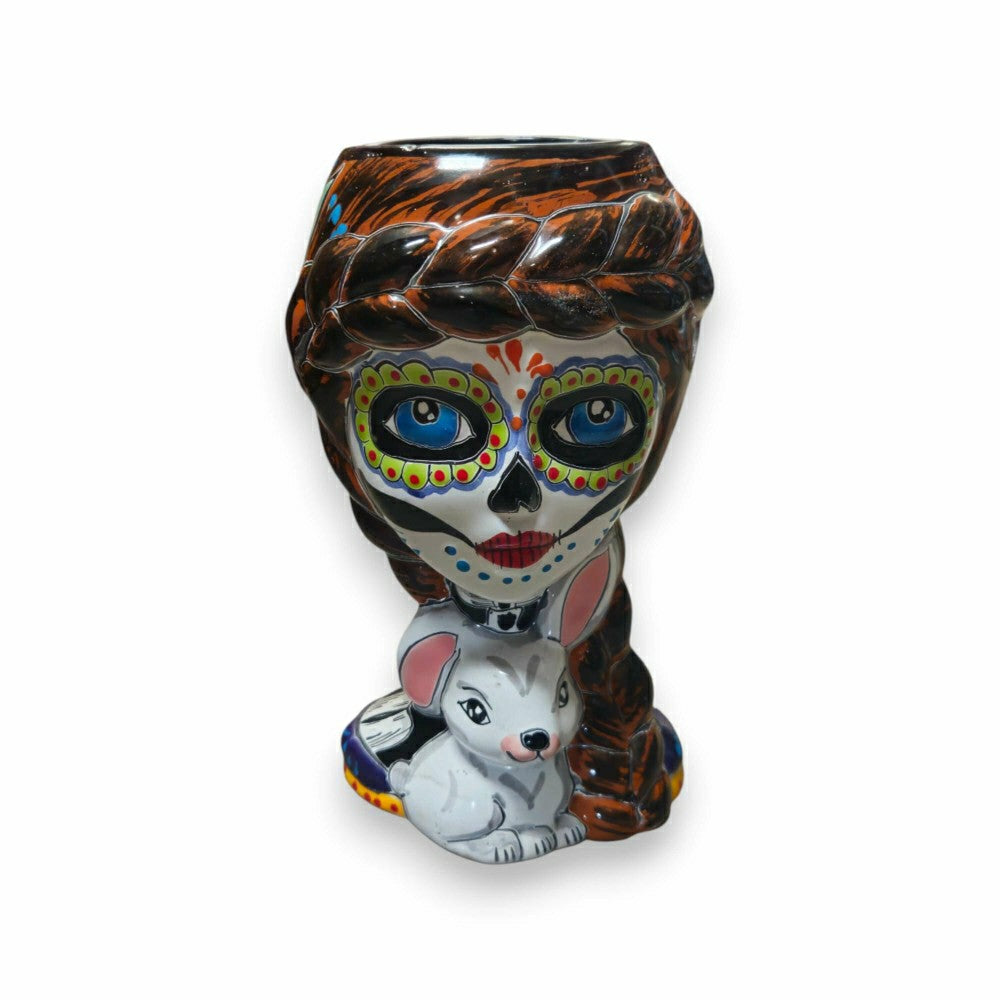 Day of the Dead Lady & Bunny Planter | Plow & Hearth