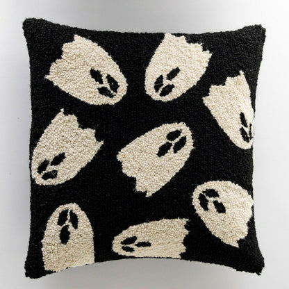 Handhooked Wool Ghost Pillow | Plow & Hearth
