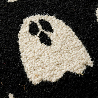 Handhooked Wool Ghost Pillow | Plow & Hearth
