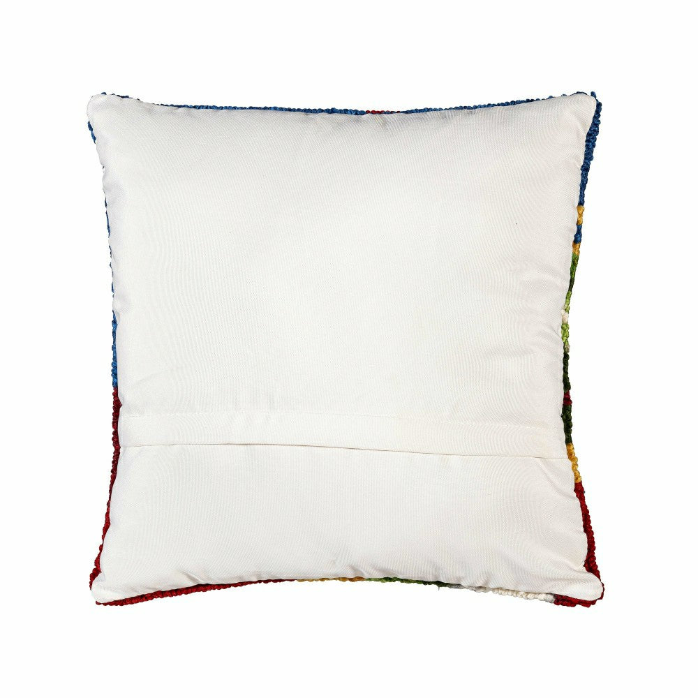 Indoor/Outdoor Hooked Pillow Santa Polypropylene, 18"x18" | Plow & Hearth