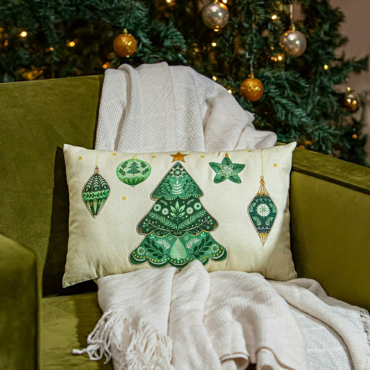 Shades of Emerald Throw Pillow Lumbar Pillow, 16"L x 10.5"H | Plow & Hearth