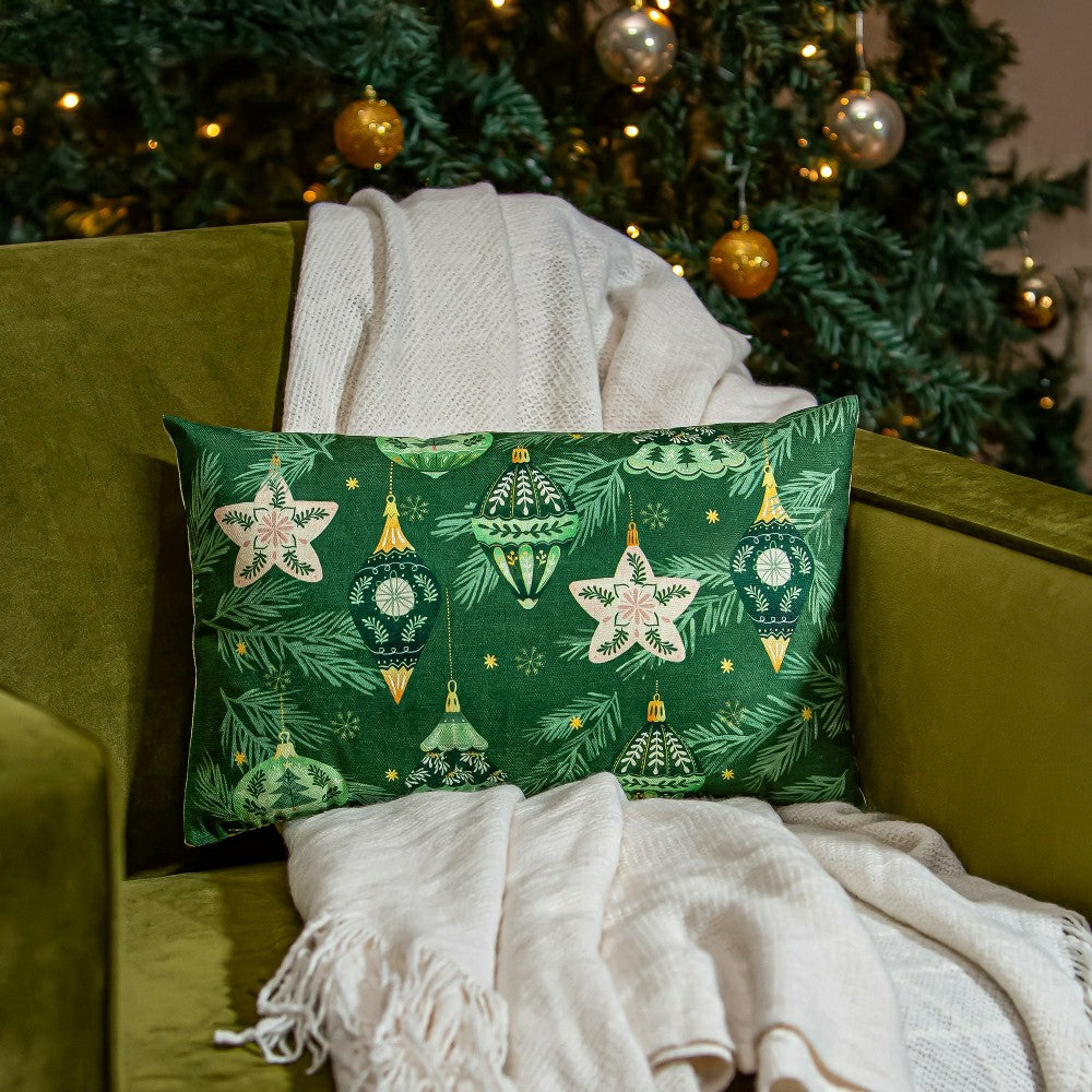 Shades of Emerald Throw Pillow Lumbar Pillow, 16"L x 10.5"H | Plow & Hearth