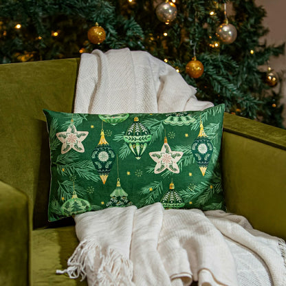 Shades of Emerald Throw Pillow Lumbar Pillow, 16"L x 10.5"H | Plow & Hearth