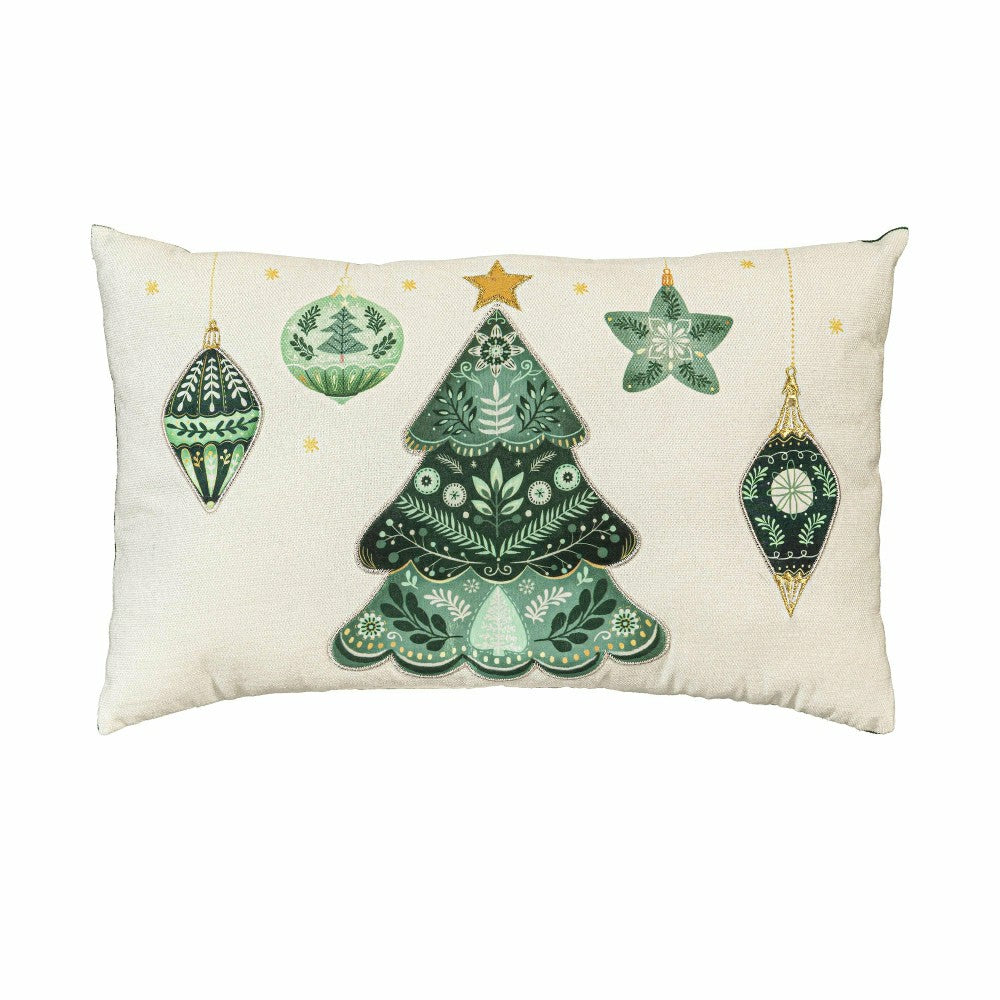 Shades of Emerald Throw Pillow Lumbar Pillow, 16"L x 10.5"H | Plow & Hearth