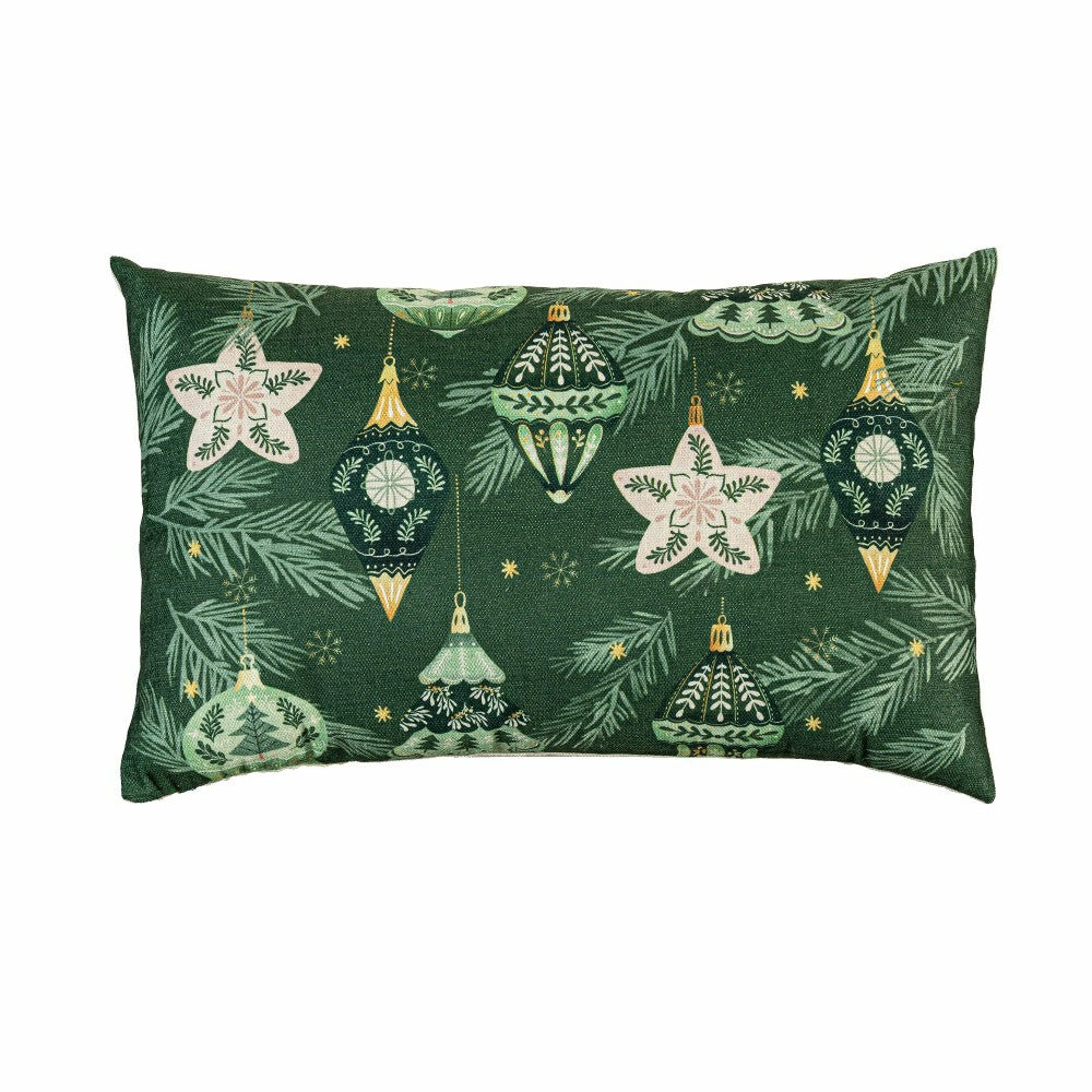 Shades of Emerald Throw Pillow Lumbar Pillow, 16"L x 10.5"H | Plow & Hearth