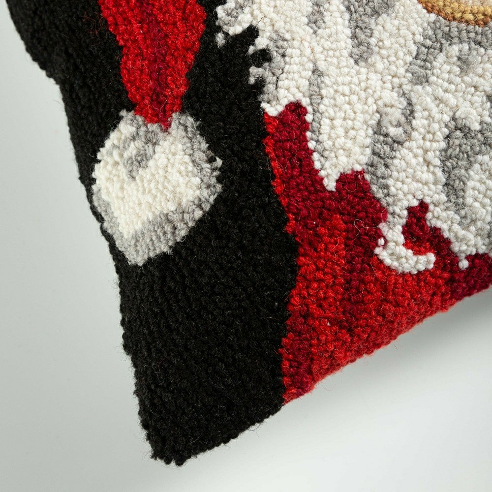 Holiday Golden Retriever Santa Hand-Hooked Wool Throw Pillow | Plow & Hearth