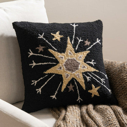 Celestial Starburst Wool Accent Pillow | Plow & Hearth