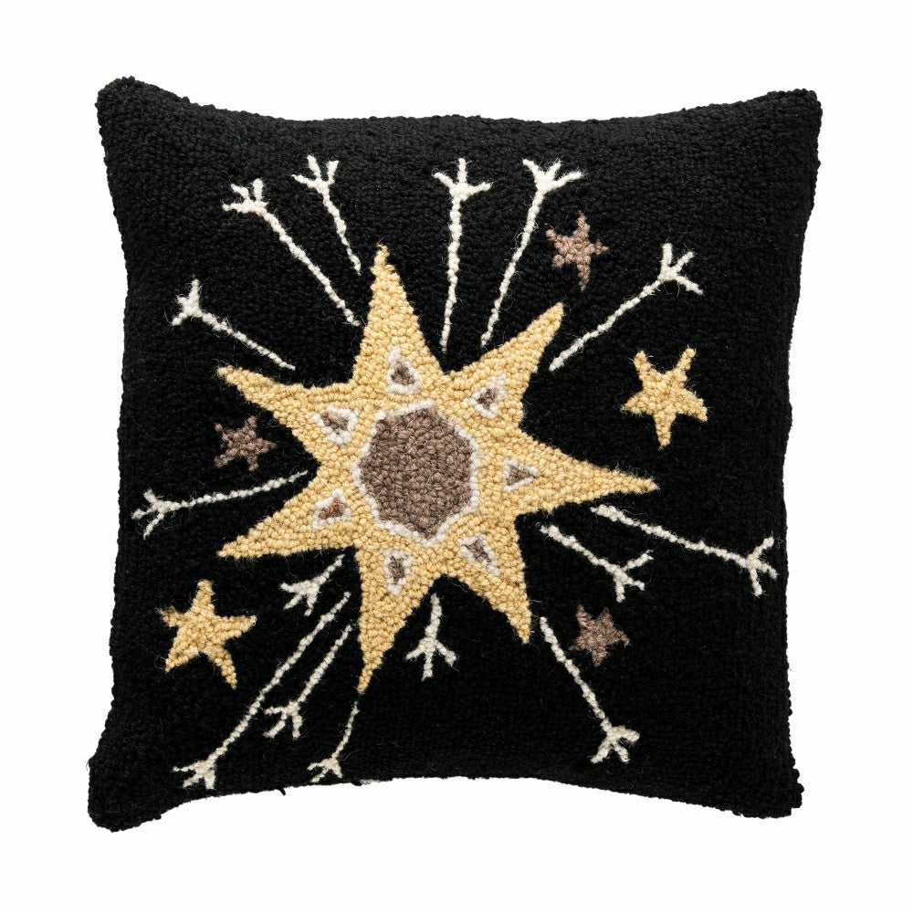Celestial Starburst Wool Accent Pillow | Plow & Hearth