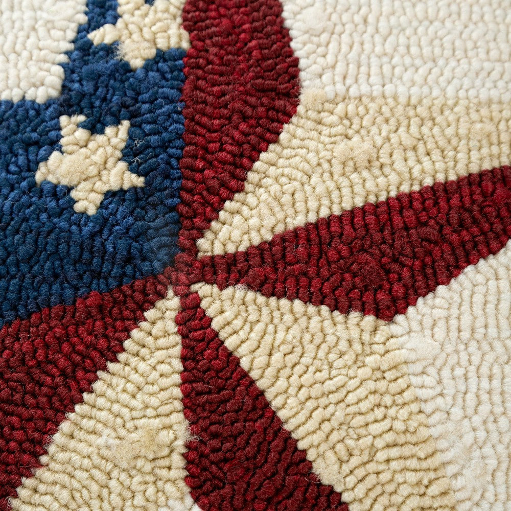 Indoor/Outdoor Hand-Hooked Star Throw Pillow | Plow & Hearth