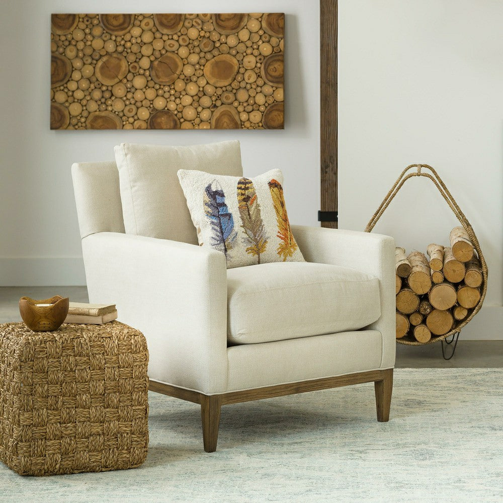 Triple Feather Hand Hooked Wool Pillow | Plow & Hearth