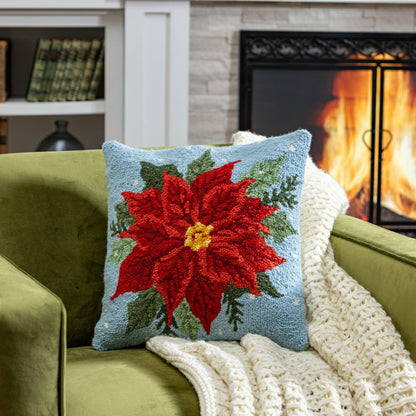Holiday Poinsettia Hook Pillow | Plow & Hearth