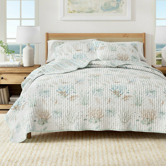 Santa Barbara Coastal Printed Cotton Quilt Set | Plow & Hearth